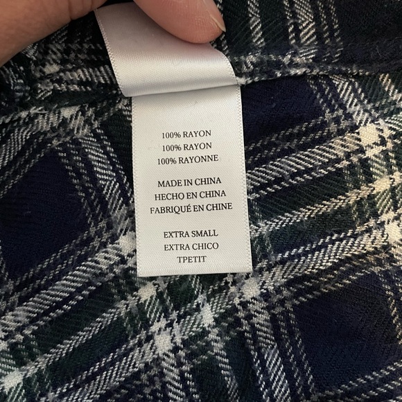 Rails Blue and Green Plaid Shirt XS - Picture 4 of 4